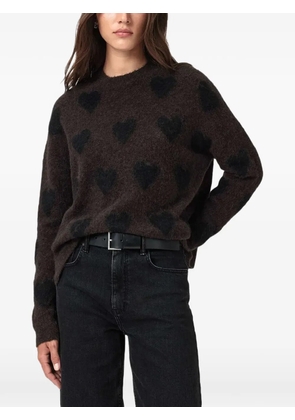 AllSaints Amora heart-motif sweater - Brown