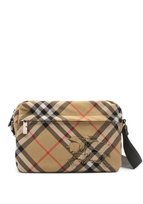 Burberry Equestrian Knight-appliqué messenger bag - Neutrals