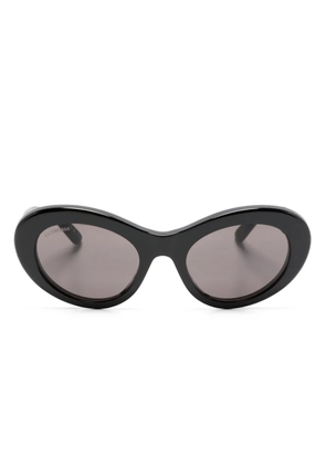 Balenciaga Eyewear logo-plaque round-frame sunglasses - Black