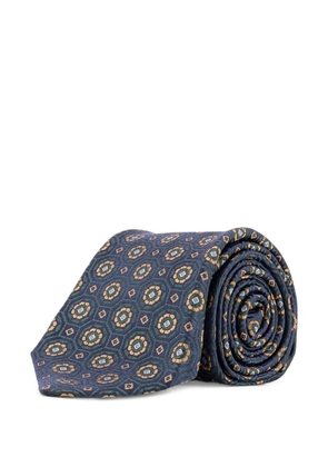 Kiton patterned-jacquard tie - Blue
