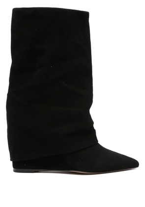 The Seller 90mm slouchy wedge boots - Black