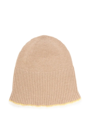 Barrie ribbed-trim beanie hat - Neutrals