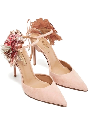 Aquazzura flower-embellished sandals - Pink