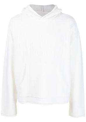 MM6 Maison Margiela number-motif knitted hoodie - White
