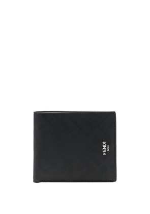 FENDI logo-jacquard wallet - Black