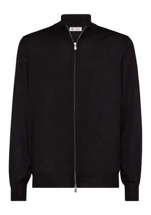 Brunello Cucinelli zip-up knitted cashmere jumper - Black