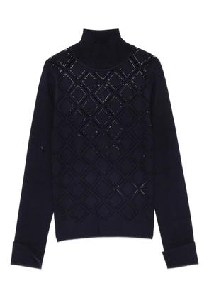 Blugirl geometric-pattern high-neck sweater - Blue