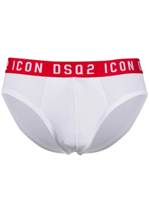 DSQUARED2 Icon logo embroidered briefs - White