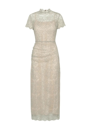 ROTATE BIRGER CHRISTENSEN lace-detail midi dress - Neutrals