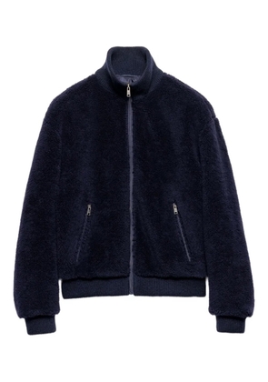 Prada fleece ribbed-collar jacket - Blue