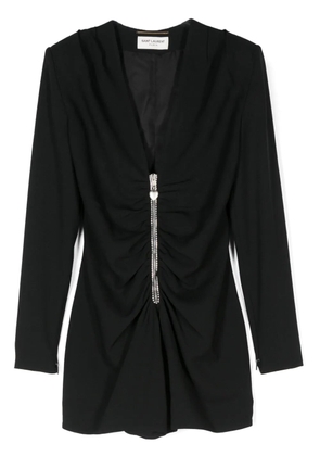 Saint Laurent ruched playsuit - Black
