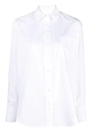 Victoria Beckham logo-embroidered organic cotton shirt - White