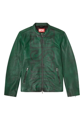 Diesel zip-up leather jacket - Green