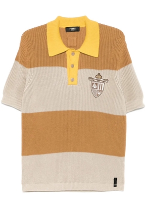FENDI striped polo shirt - Brown