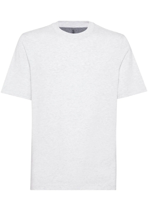 Brunello Cucinelli mélange-effect cotton-blend T-shirt - Grey