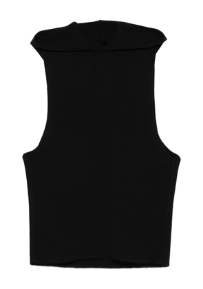 Rick Owens ribbed hooded vest - Black