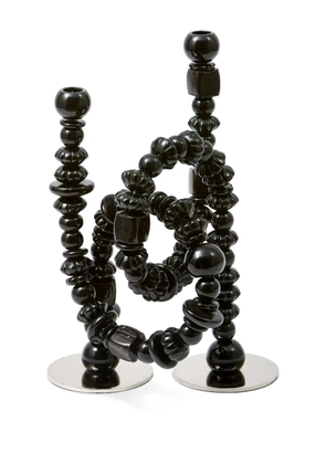 POLSPOTTEN beads candle holder (38cm x 33cm) - Black