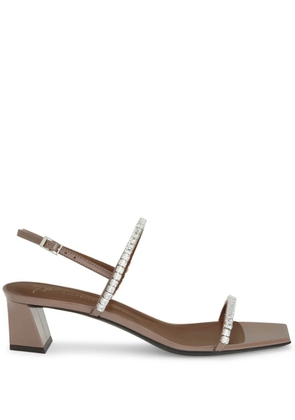 Giuseppe Zanotti 45mm Valentiine Crystal slingback sandals - Grey