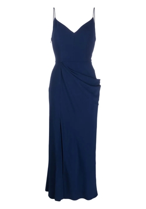 Alexander McQueen draped midi dress - Blue