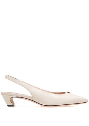 Bally Emblem-plaque slingback leather pumps - Neutrals