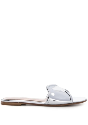 Gianvito Rossi Lucrezia patent-leather sandals - Silver