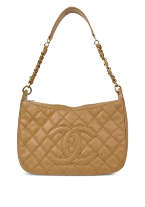 CHANEL Pre-Owned 2002-2003 diamond-quilted shoulder bag - Neutrals