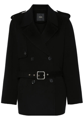 PINKO double-breasted belted coat - Black