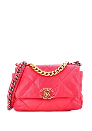 CHANEL Pre-Owned 19 Flap Bag Quilted Leather Medium crossbody bag - Pink