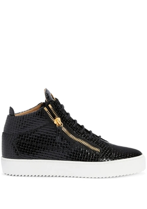 Giuseppe Zanotti Kriss woven-leather mid-top sneakers - Black