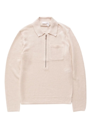Helmut Lang zip long-sleeve polo sweater - Neutrals