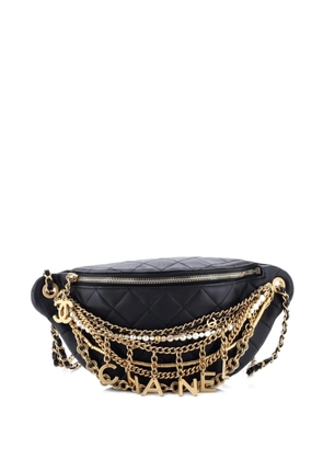 CHANEL Pre-Owned All About Chains Waist Bag Quilted Lambskin belt bag - Black