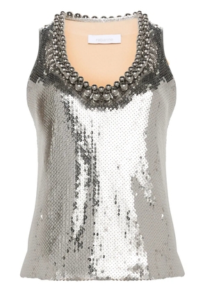 Rabanne sequin-embellished top - Silver
