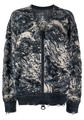 JNBY intarsia-knit zip cardigan - Blue