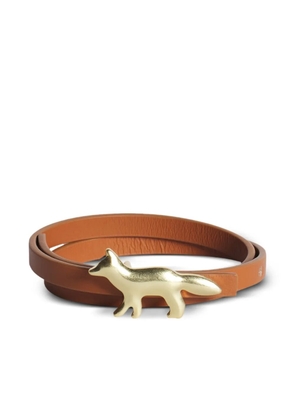 Maison Kitsuné fox-embellished leather bracelet - Brown