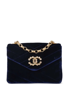 CHANEL Pre-Owned 1991-1994 velvet shoulder bag - Blue