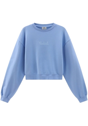 Woolrich logo-embroidered cotton sweatshirt - Blue