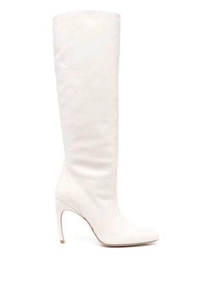 Stuart Weitzman Luxecurve 100mm leather boots - White