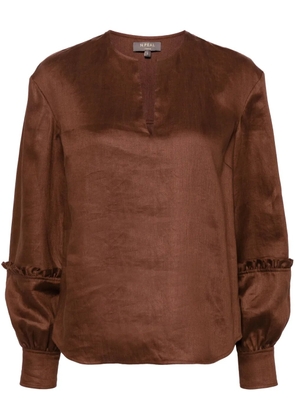 N.Peal Sienna linen blouse - Brown