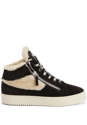 Giuseppe Zanotti Kriss Ice shearling-embellished sneakers - Black