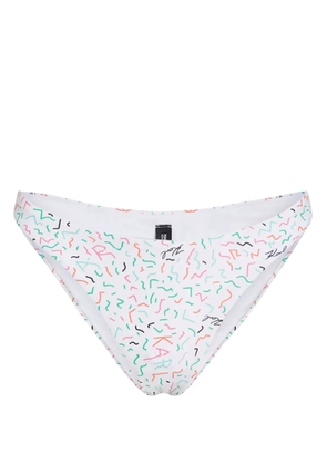 Karl Lagerfeld geometric-print high-leg bikini bottoms - White