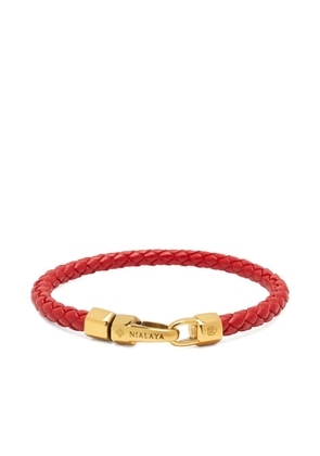Nialaya Jewelry braided leather bracelet - Red