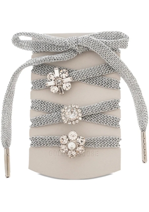 Golden Goose crystal-appliqué shoelaces - Silver