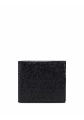 Emporio Armani grained embossed-logo wallet - Black