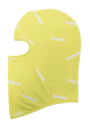 Pleasures logo-print stretch balaclava - Yellow