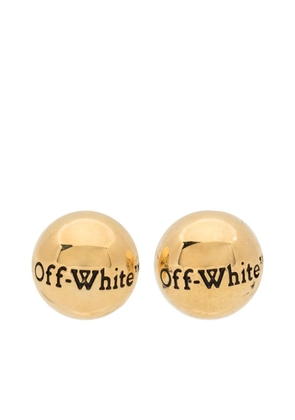 Off-White logo earrings - Gold