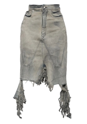 Rick Owens DRKSHDW distressed denim skirt - Blue