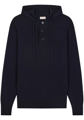 FURSAC buttoned knitted hoodie - Blue