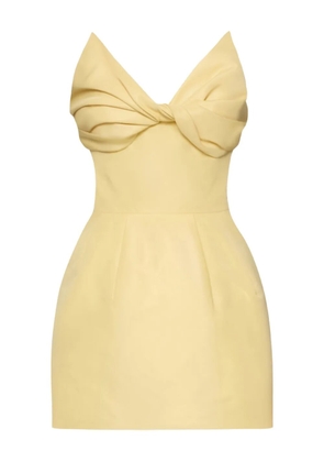 Oscar de la Renta bow-detailed faille cocktail dress - Yellow