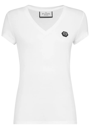 Philipp Plein logo-appliquéd cotton T-shirt - White
