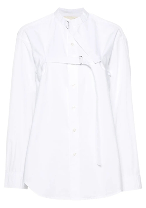 R13 buckle-fastening cotton shirt - White